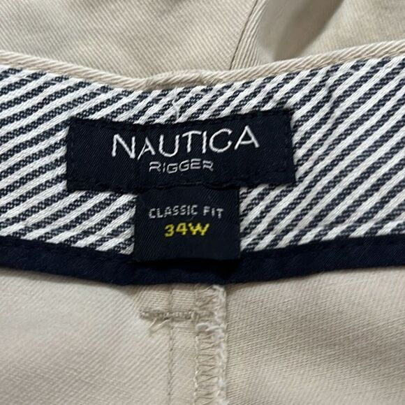Nautica Rigger Classic Fit Pleated Khaki Chino shorts size 34 - Picture 6 of 8